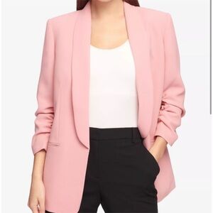 DKNY Pink Ruched-Sleeve Blazer size 12